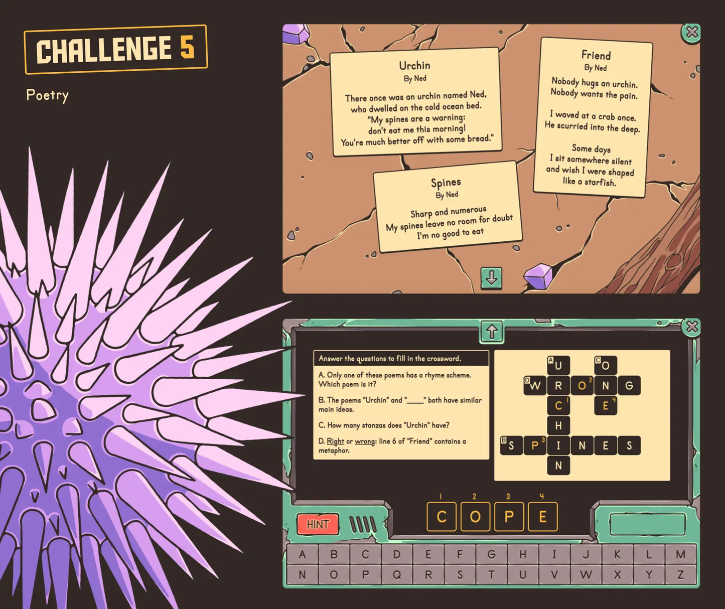 Digital fifth grade poetry challenge for third grade classrooms, with a new-school-year theme.