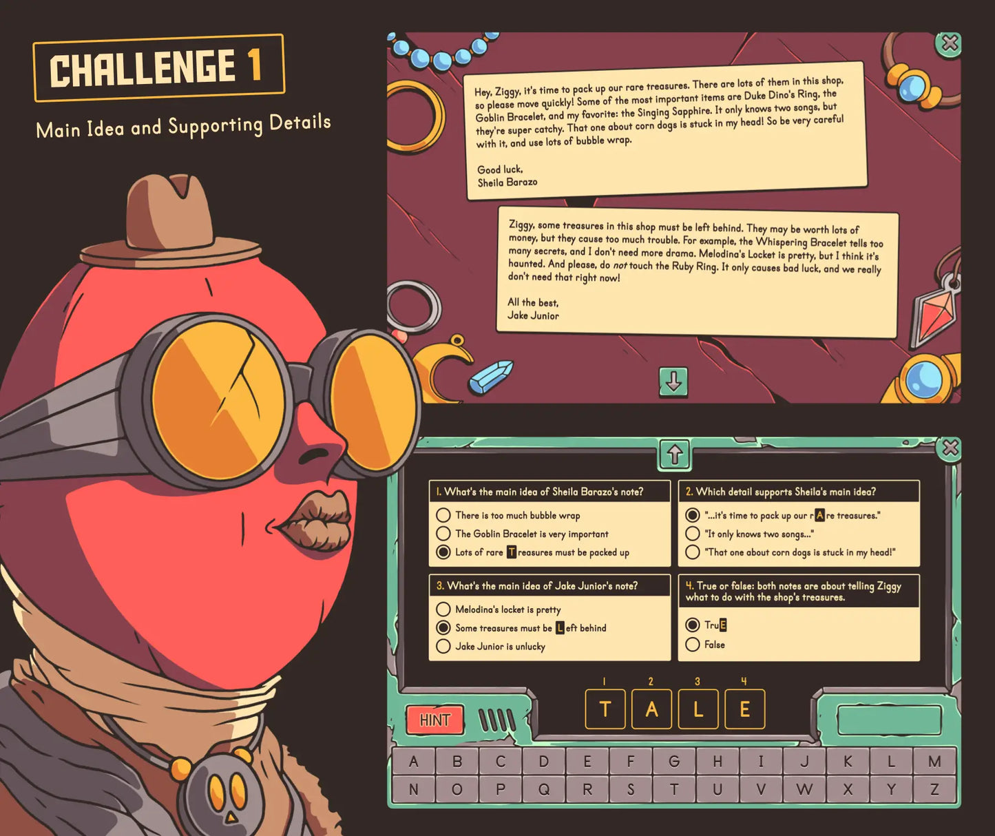 Digital Easter main idea and supporting details activity for third grade.