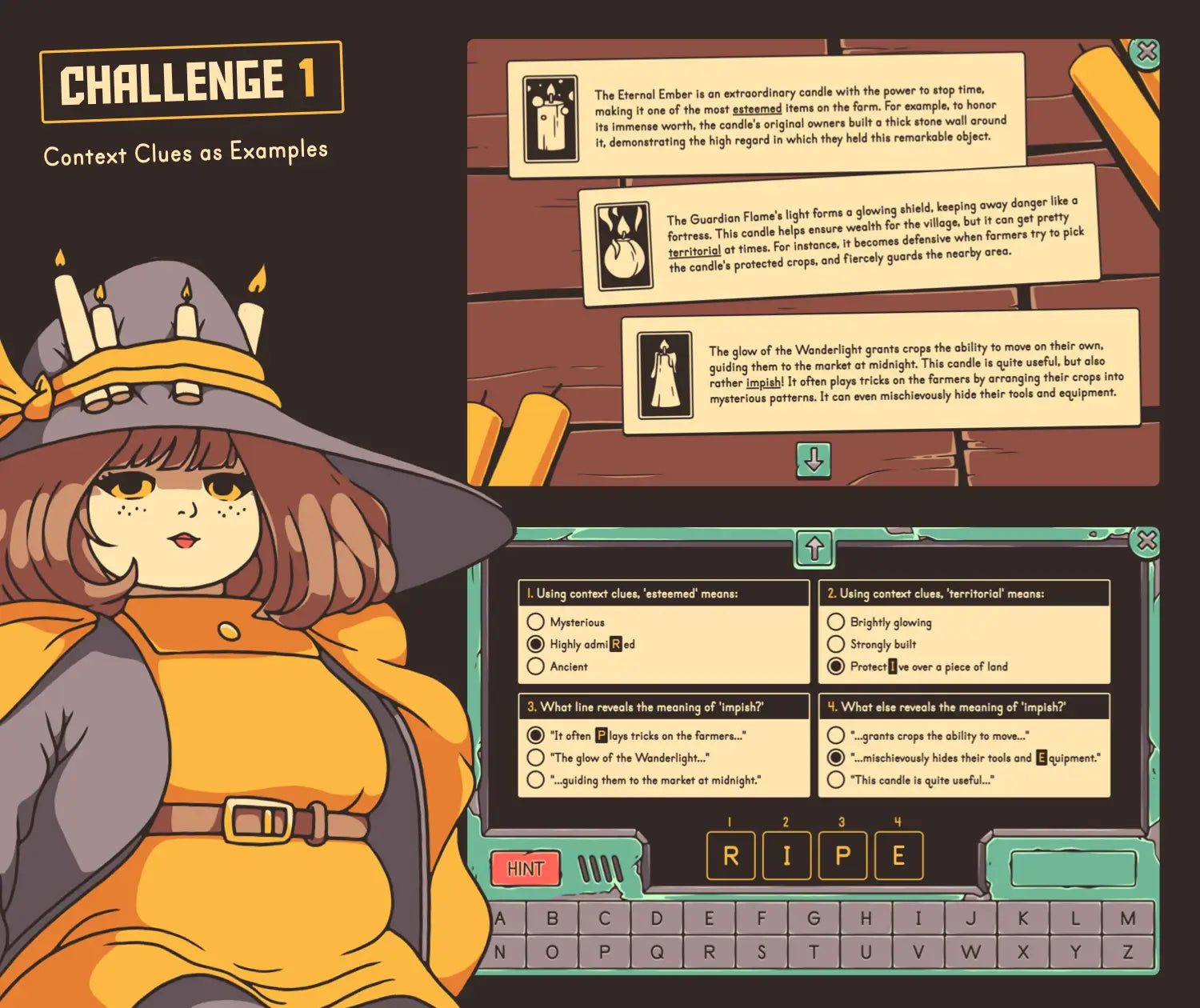 Digital autumn context clues activity with reading comprehension passages.