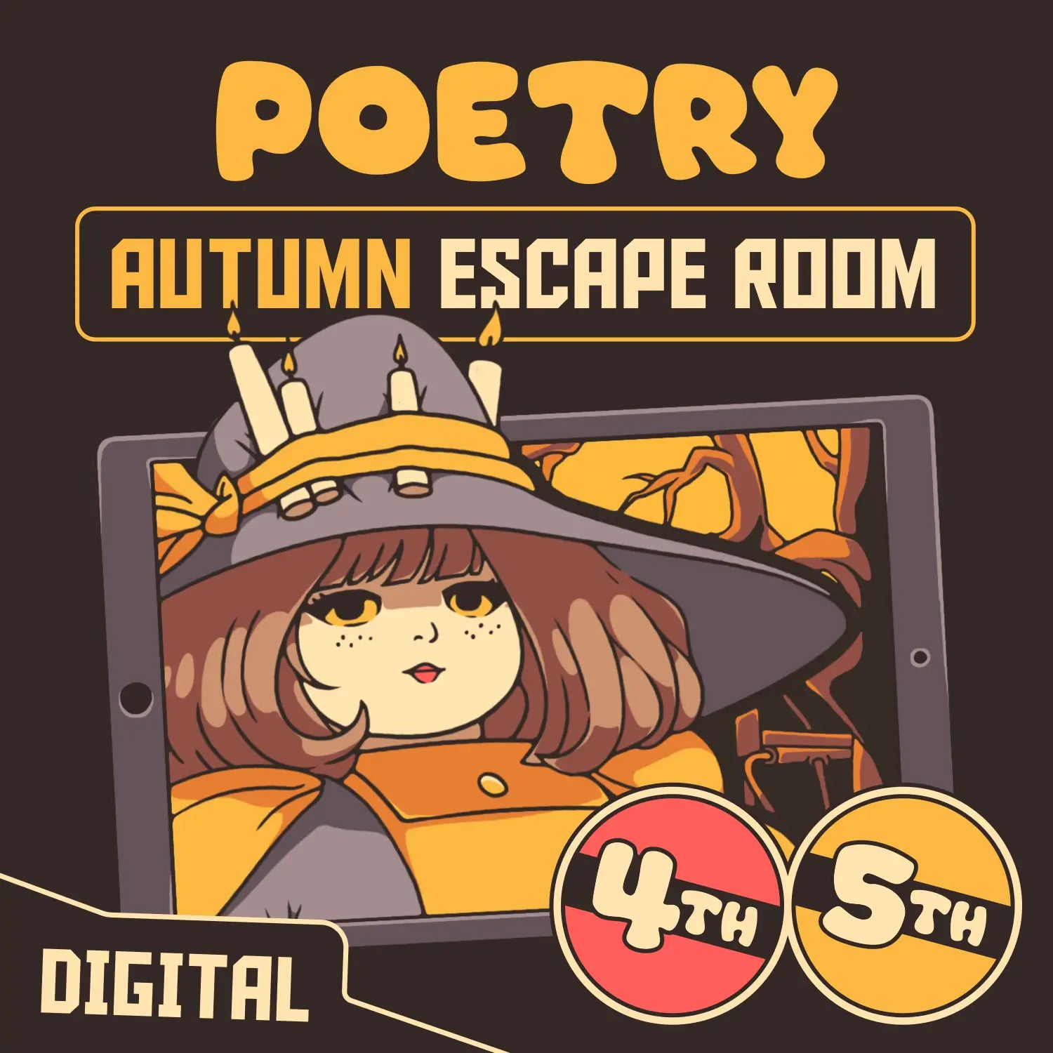 Cover image for "Puzzle Punks: The Hasty Harvest" — a digital 4th & 5th grade fall poetry escape room.