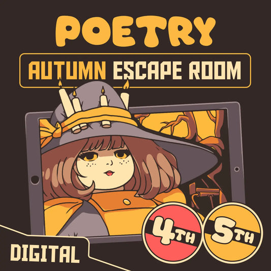 Cover image for "Puzzle Punks: The Hasty Harvest" — a digital 4th & 5th grade fall poetry escape room.
