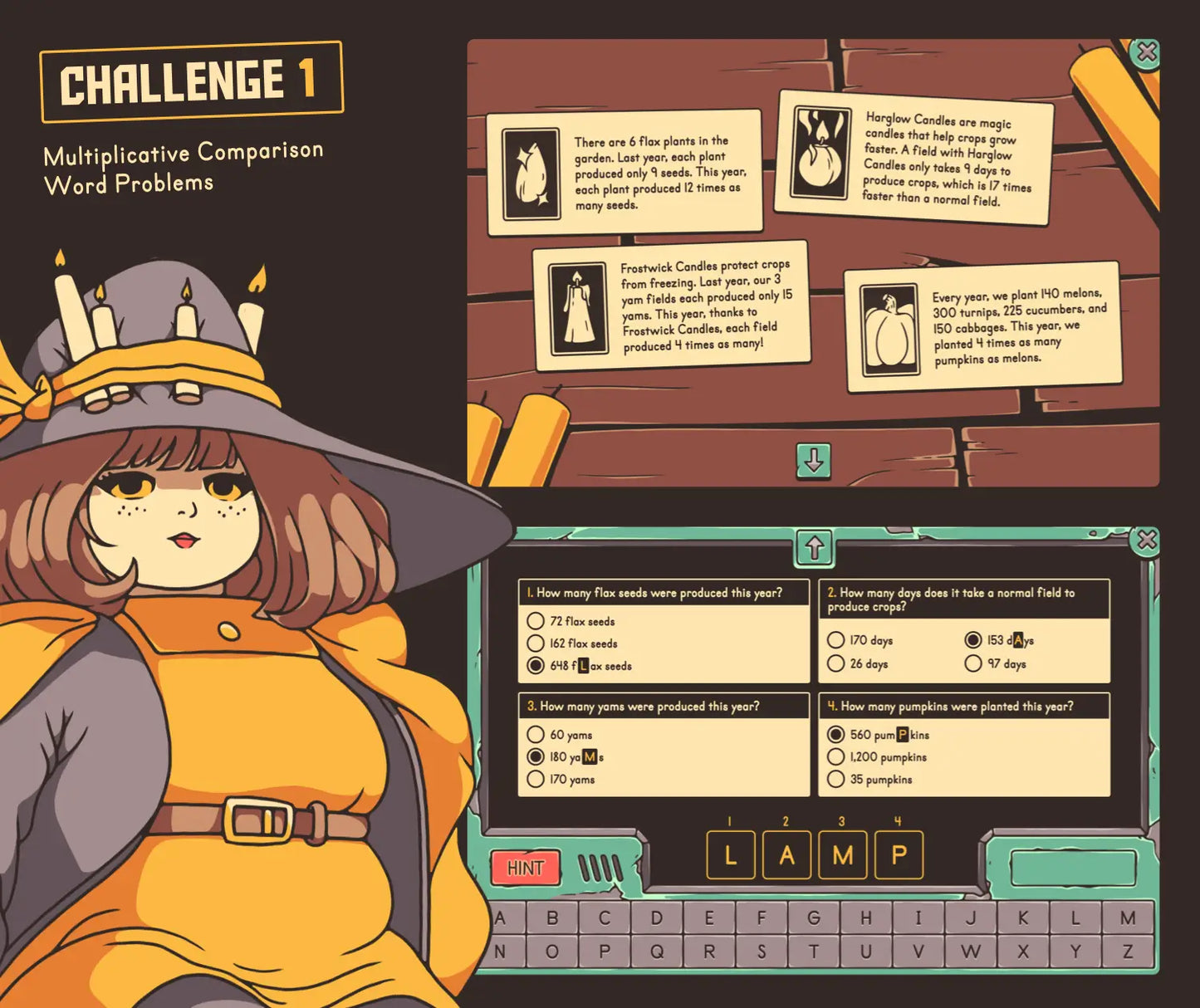 Virtual multiplicative comparison word problems digital activity with an autumn theme.