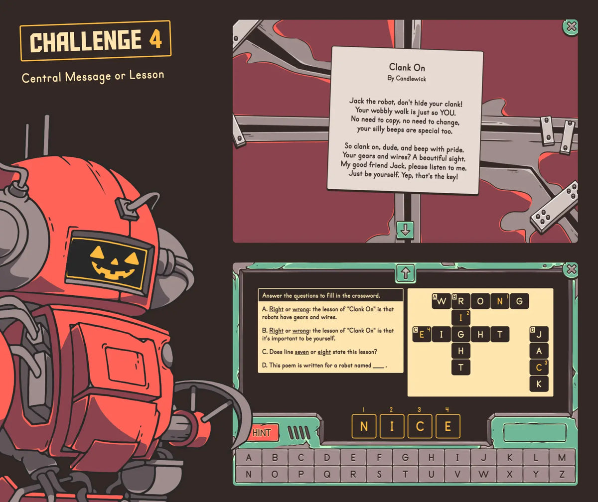 Virtual 2nd & 3rd grade poetry practice game with an autumn theme. 
