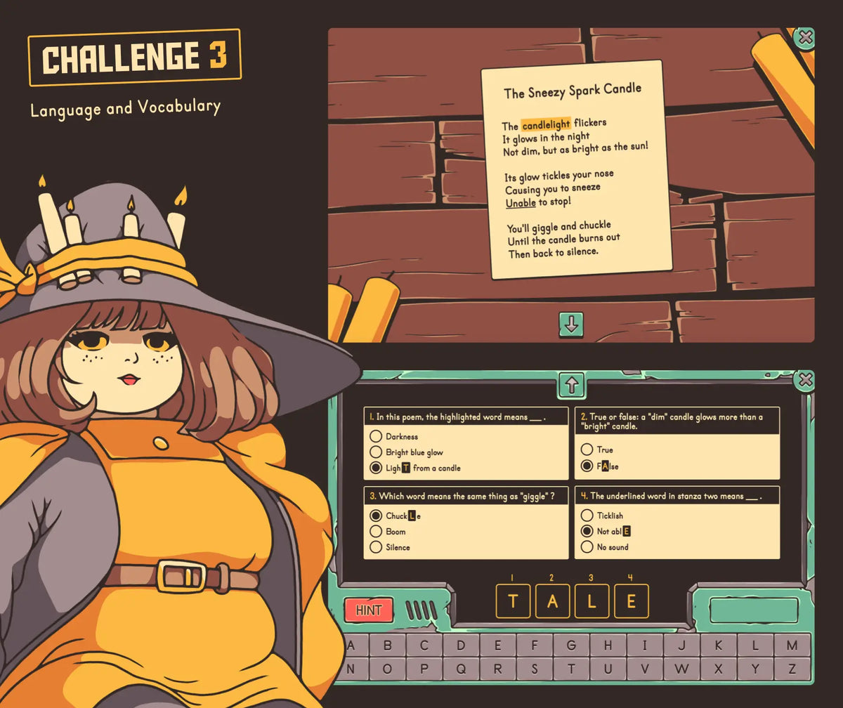 Online poetry review activity, focused on reviewing language and vocabulary with a cozy fall theme.