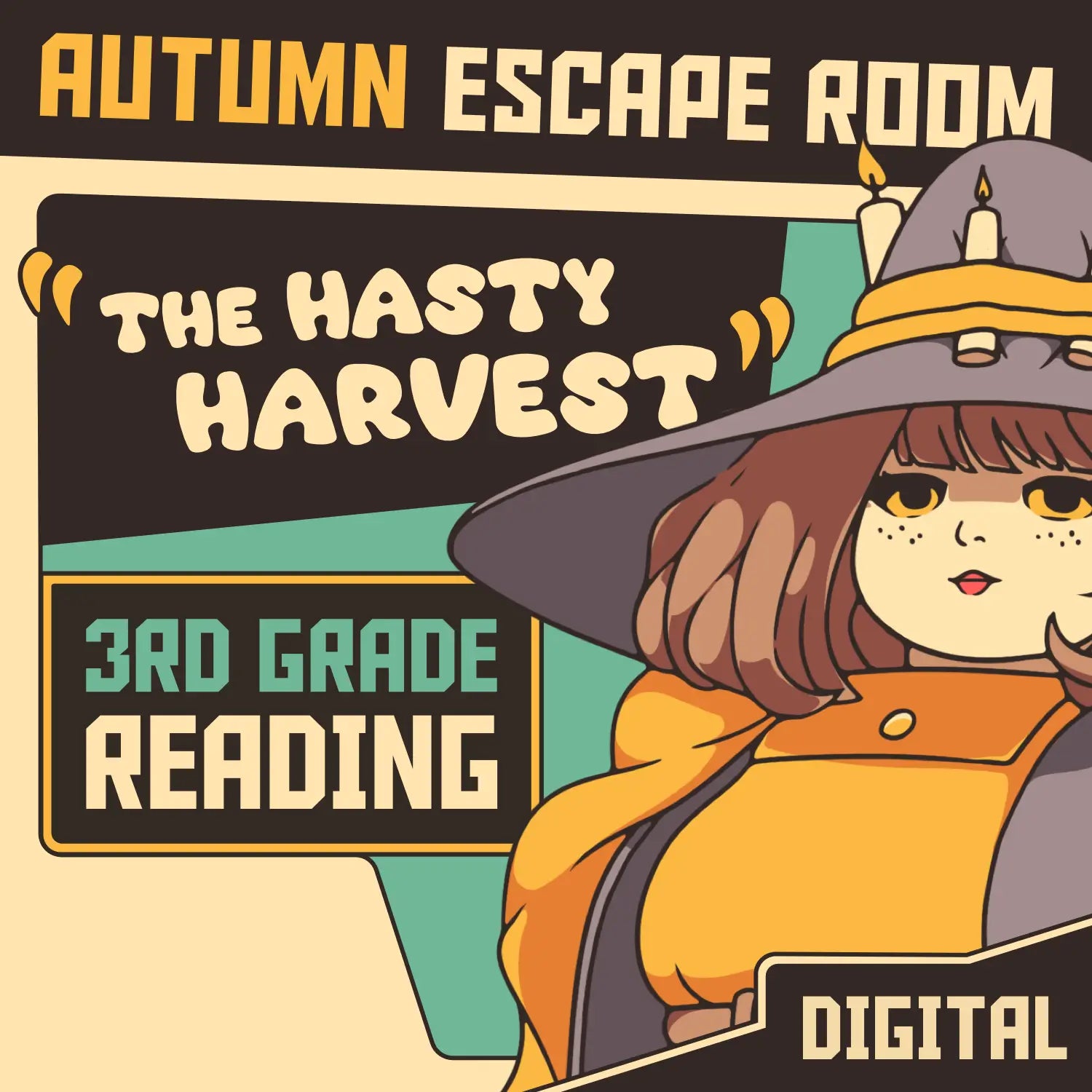 Cover image for "Dingo Punks: The Hasty Harvest" — a 3rd grade fall reading comprehension escape room for digital devices.