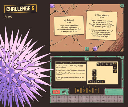 Digital third grade poetry challenge for third grade classrooms, with a new-school-year theme.