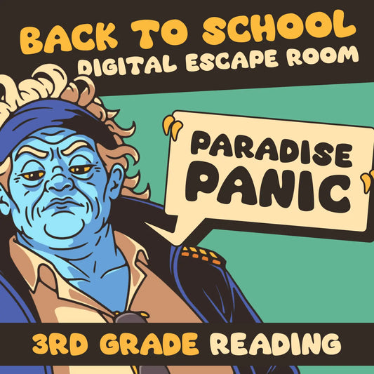 Dingo Punks back to school digital escape room for reviewing 3rd grade reading comprehension skills.