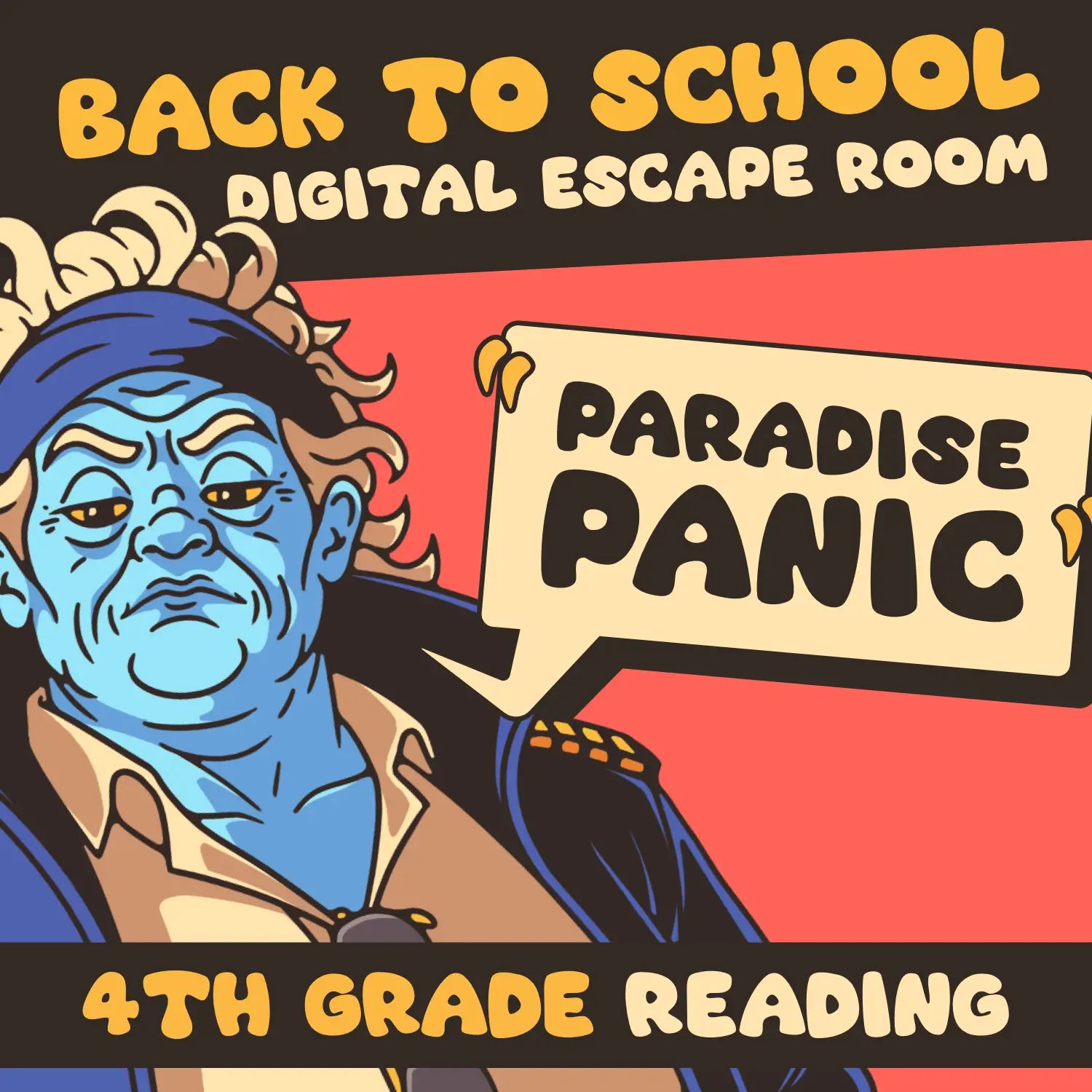 Dingo Punks back to school digital escape room for reviewing 4th grade reading comprehension skills.