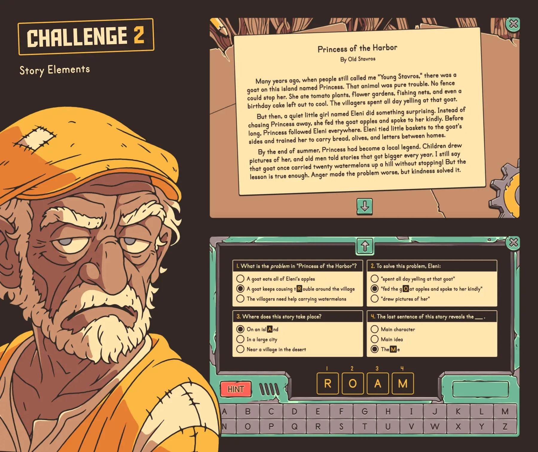 Virtual 4th grade story elements review activity themed for the new school year.