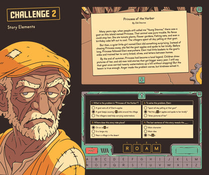 Virtual 4th grade story elements review activity themed for the new school year.