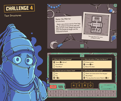 Online back-to-school text structures activity for 3rd grade reading review.