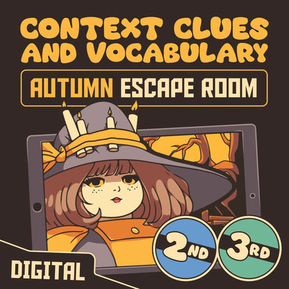 Fall 2nd and 3rd grade context clues and vocabulary escape room.