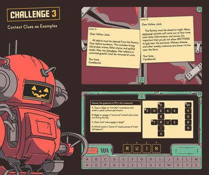 Virtual fall context clues as examples escape room activity.