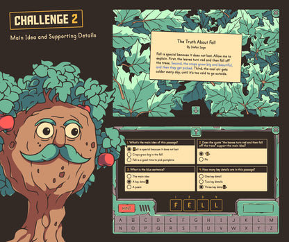 Online main idea and supporting details escape room activity with a fall theme, for 2nd and 3rd grade classrooms.