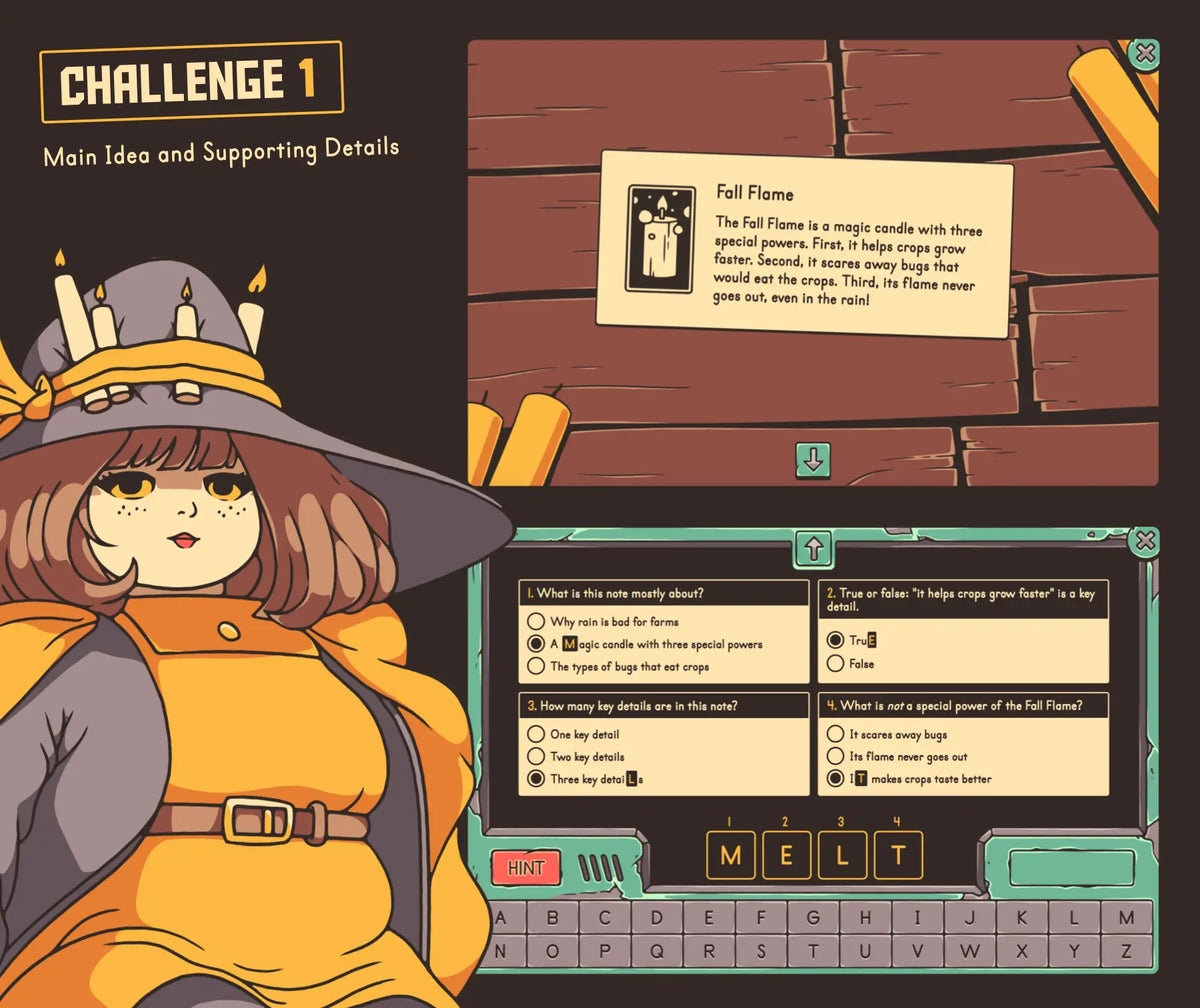 2nd grade fall main idea and supporting details online game.
