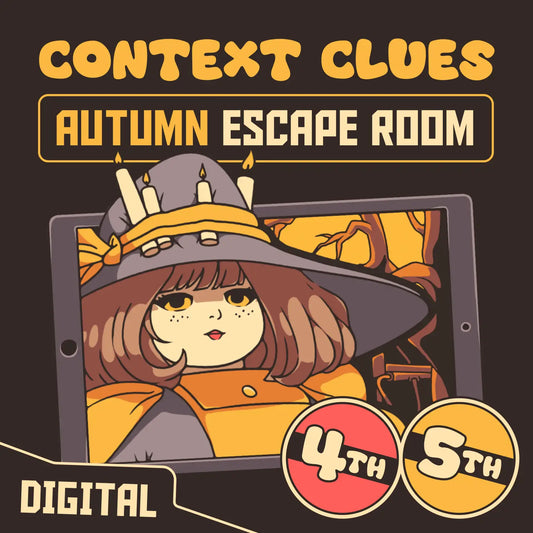 Cover image for "Puzzle Punks: The Hasty Harvest" — a digital 4th & 5th grade fall context clues escape room.