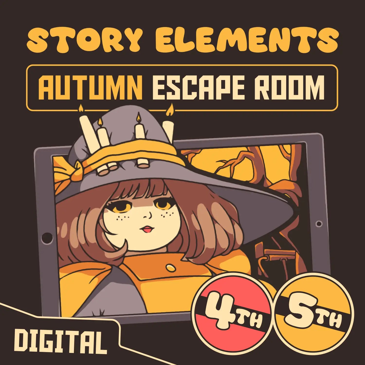 Cover image for "Puzzle Punks: The Hasty Harvest" — a digital 4th & 5th grade fall story elements escape room.