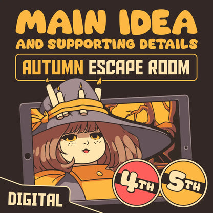 Cover image for "Puzzle Punks: The Hasty Harvest" — a digital 4th & 5th grade fall main idea and supporting details escape room.