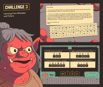 Digital SEL game for 4th and 5th grade, focused on the growth mindset topic of learning from mistakes and failure.