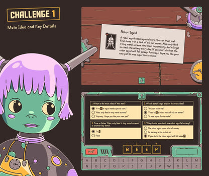 Free digital main idea and key details escape room activity for 2nd grade.