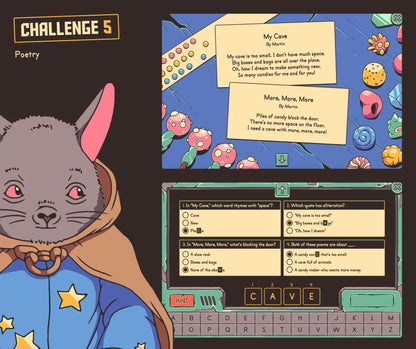 Free online poetry review game for 2nd grade, with two lyrical poems.