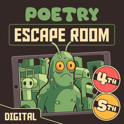 Digital 4th and 5th poetry escape room for online reading review.