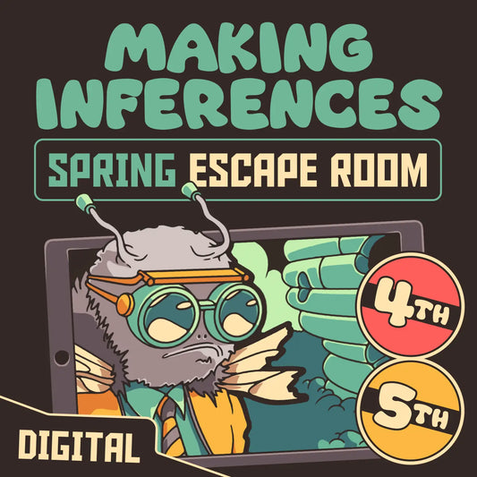 Spring making inferences escape room for 4th and 5th grade, titled "Puzzle Punks: Beehive Blitz."