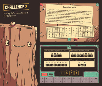 Virtual summer making inferences about a fictional text escape room activity for 4th and 5th grade state prep.