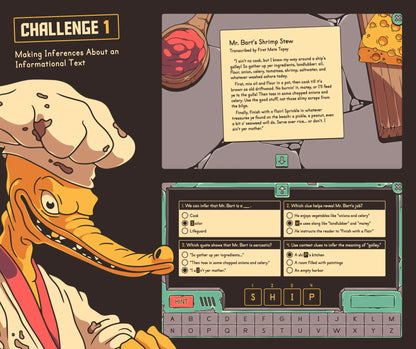 Digital summer reading review activity focused on 4th and 5th grade making inferences about an informational text.