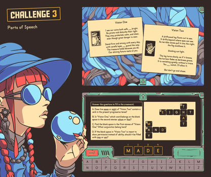Online parts of speech summer reading review activity with a crossword puzzle.