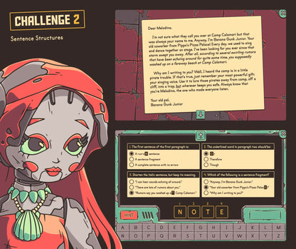 Virtual summer sentence structure escape room activity for 4th and 5th grade state prep.