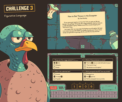Digital 4th grade Thanksgiving figurative language escape room for practicing similes and metaphors.