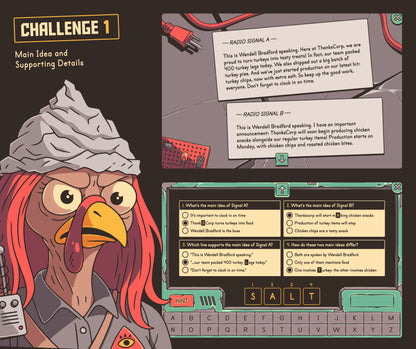 Digital Thanksgiving main idea and supporting details escape room game for 5th grade.