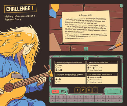 Virtual making inferences about a fictional story escape room game for 4th and 5th grade English class.