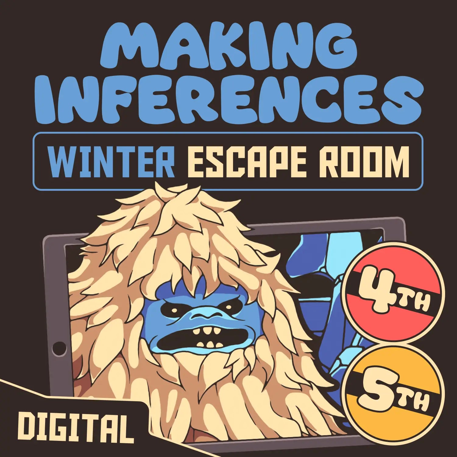 Puzzle Punks virtual winter making inferences escape room for 4th-5th grade.