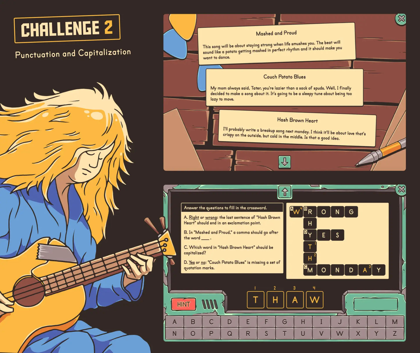 Online winter punctuation and capitalization activity with several reading comprehension passages and a crossword puzzle.