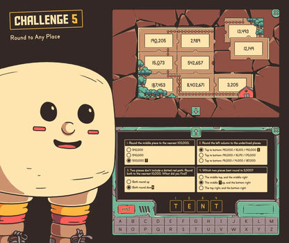 Virtual fall math activity featuring place value, rounding to any place, and a solvable puzzle.