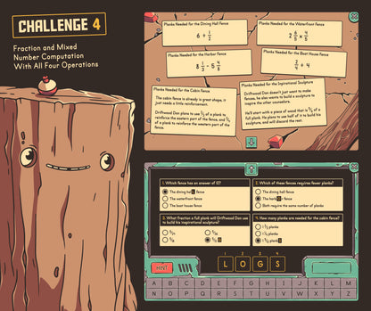 Digital summer fraction and mixed number computation escape room activity for fifth grade math test prep.