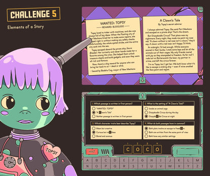 Digital Valentine's Day story elements escape room activity.