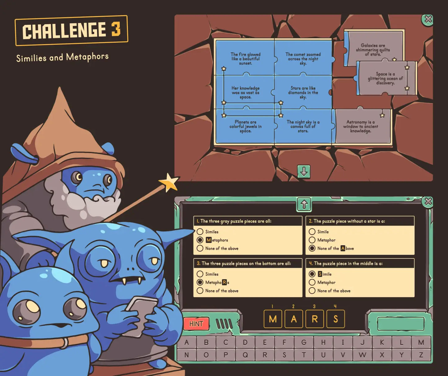Virtual fall reading activity covering the standard of figurative language, similes, and metaphors.